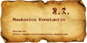 Maskovics Konstantin névjegykártya